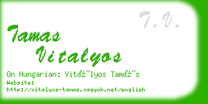 tamas vitalyos business card